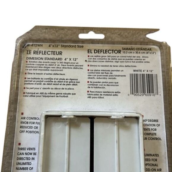 The Deflector Standard Size Register Heating Floor Vent NOS - Picture 5 of 6